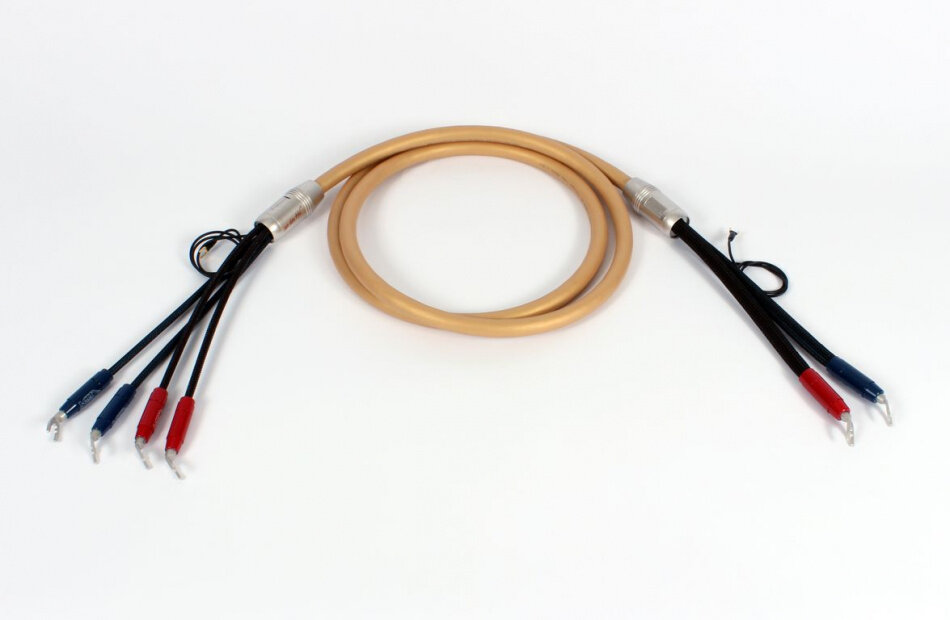 Акустический кабель  Van den Hul Mounted set 3T The Cloud SE. 5 метров пара. Разъем BERRI bi-amping  (4-4) Цвет золотой